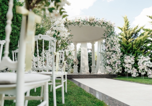 Services - Wedding event rental setup in NYC with ceremony chairs and decor